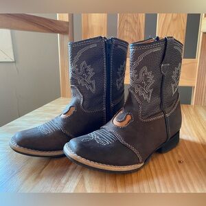 Kids Carreta Genuine Leather Cowboy Boots